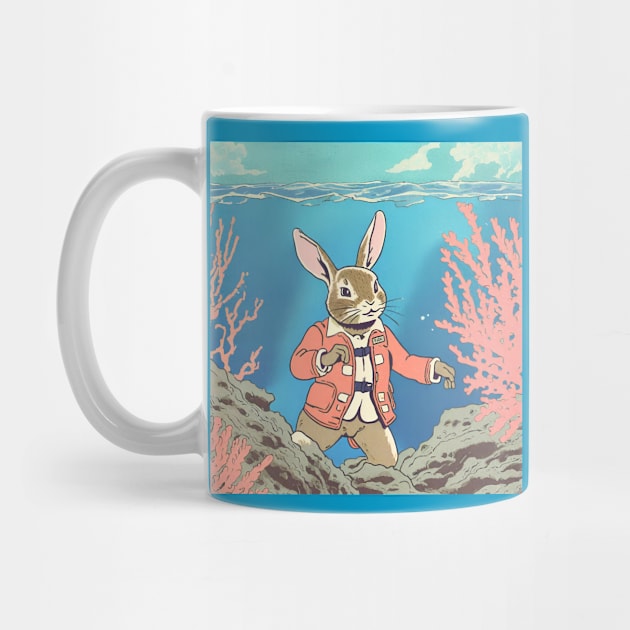 Snorkeling in Deep Underwater Cute Rabbit Owner Adventure Scuba Diving Dream by wigobun